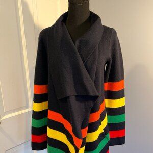 Lauren Ralph Lauren, Navy Wool Cardigan with wide stripes, Ladies Sm/Petite